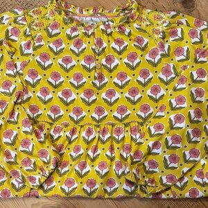 Mini Boden Yellow Floral Kids Dress
